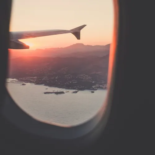 View of an airplane window