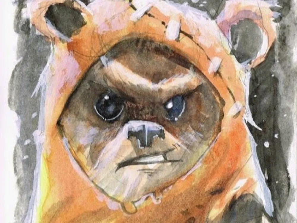 A watercolor of a bear.